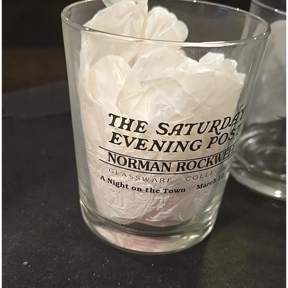 Saturday Evening Post Norman Rockwell Glassware Collection Glasses Set - Picture 3 of 5